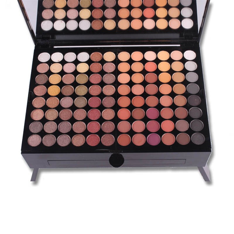 Eyeshadow palette shade swatches close-up