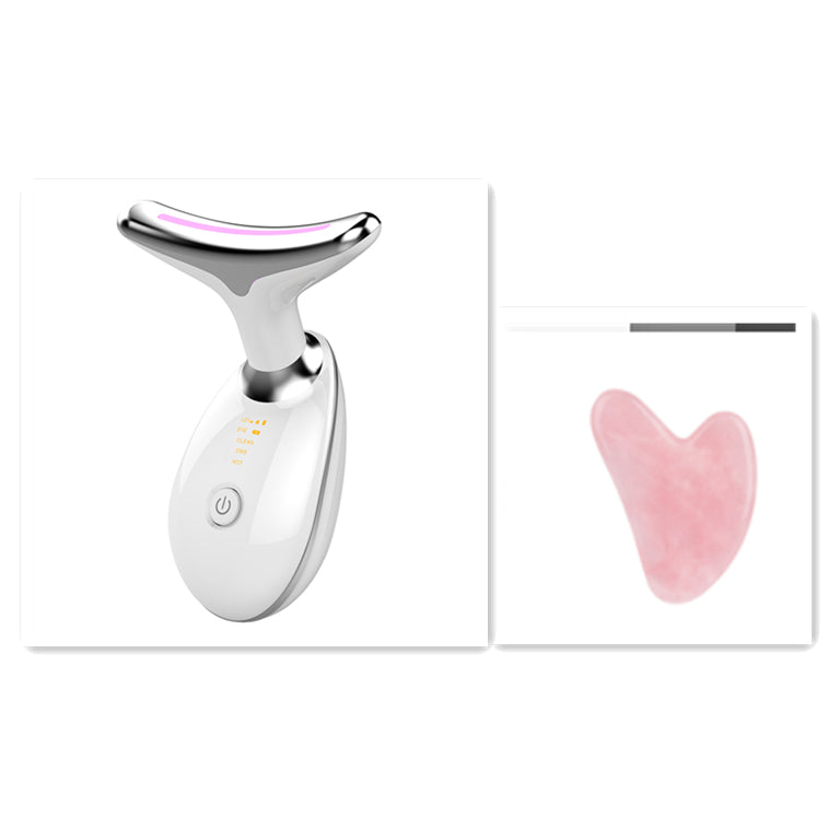 EMS massager applied to neck skin