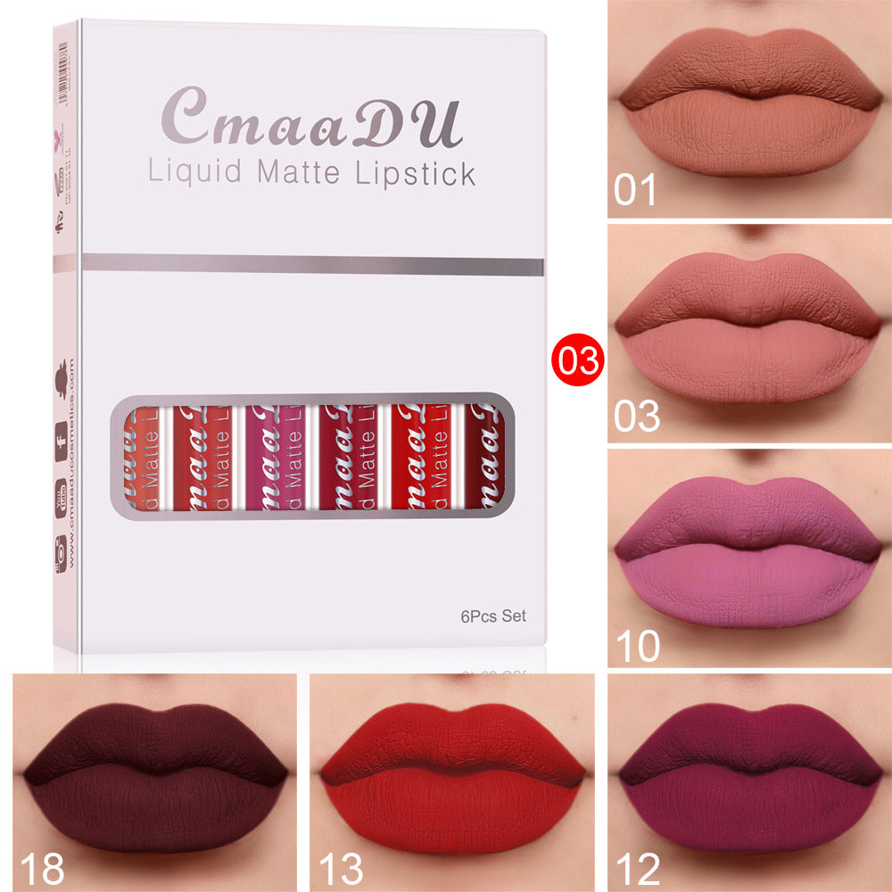 Matte lipstick applied on lips