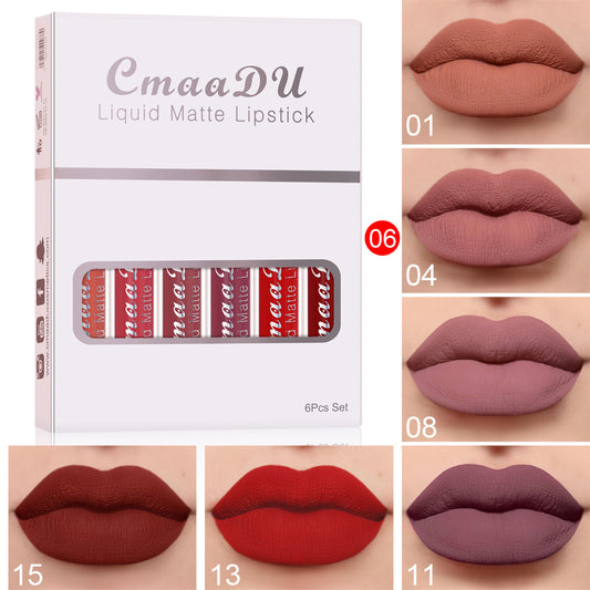 Matte waterproof lipstick box, 6 shade varieties